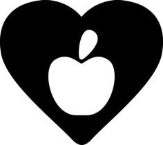 Apple In A Heart Vinyl Svg File, Free Vectors File